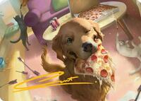 Lucky the Pizza Dog Art Card (Gold-Stamped Signature)