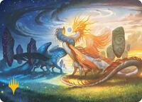 Celestial Reunion Art Card (19/54) (Gold-Stamped Planeswalker Symbol)