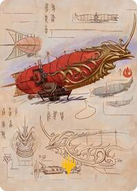 Phoenix Fleet Airship Art Card (Gold-Stamped Planeswalker Symbol)