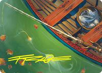 Fishing Pole Art Card (18/54) (Gold-Stamped Signature)