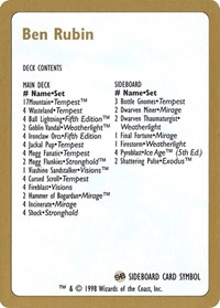1998 Ben Rubin Decklist Card