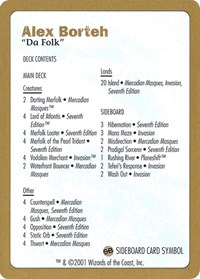 2001 Alex Borteh Decklist Card