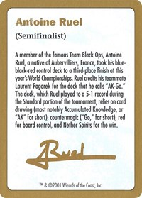 2001 Antoine Ruel Biography Card