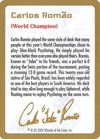 2002 Carlos Romao Biography Card