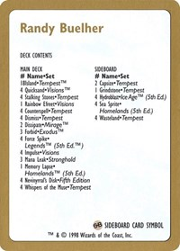1998 Randy Buehler Decklist Card