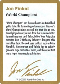 2000 Jon Finkel Biography Card