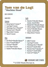 2001 Tom van de Logt Decklist Card
