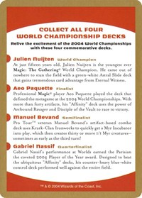 2004 World Championship Advertisement Card