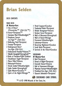 1998 Brian Selden Decklist Card