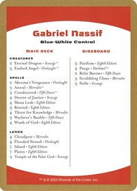 2004 Gabriel Nassif Decklist Card