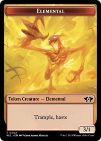 Elemental (0002) // Emblem - Teferi's Talent Double-Sided Token