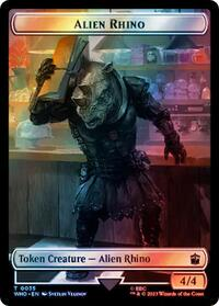 Alien Rhino // Clue (0055) Double-Sided Token (Surge Foil)