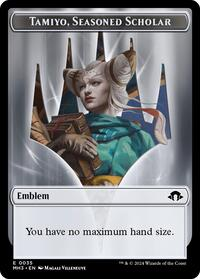 Emblem - Tamiyo, Seasoned Scholar // Energy Reserve Double-Sided Token