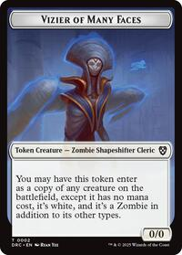 Vizier of Many Faces // Zombie (0003) Double-Sided Token