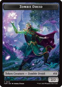 Zombie Druid // Treasure Double-Sided Token