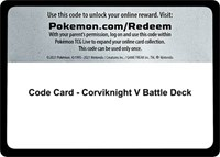 Code Card - Corviknight V Battle Deck