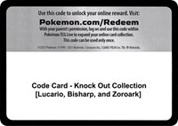 Code Card - Knock Out Collection [Lucario, Bisharp, and Zoroark]