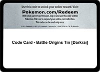 Code Card - Battle Origins Tin [Darkrai]