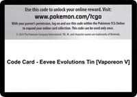 Code Card - Eevee Evolutions Tin [Vaporeon V]