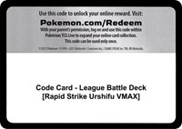 Code Card - League Battle Deck [Rapid Strike Urshifu VMAX]