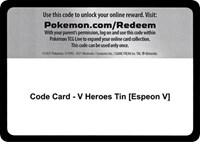 Code Card - V Heroes Tin [Espeon V]