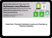 Code Card - Prismatic Evolutions Lucario ex & Tyranitar ex Premium Collection