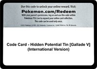 Code Card - Hidden Potential Tin [Gallade V] (International Version)