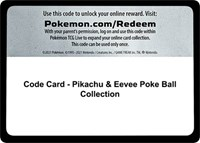 Code Card - Pikachu & Eevee Poke Ball Collection