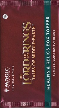 Universes Beyond The Lord of the Rings Tales of Middle earth Realms and Relics Box Topper Pack